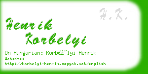 henrik korbelyi business card